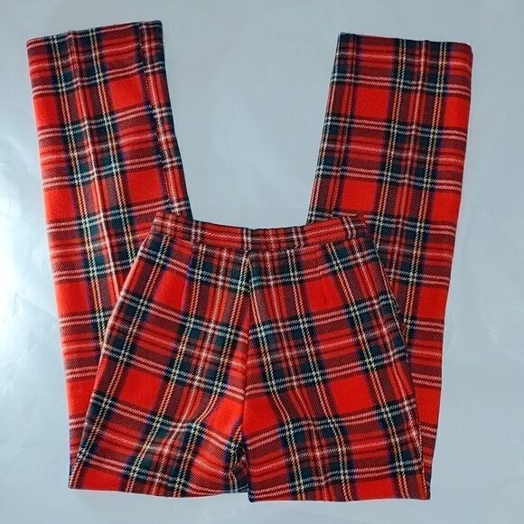 Vintage Handmade red plaid wool pants‎ - Picture 5 of 9